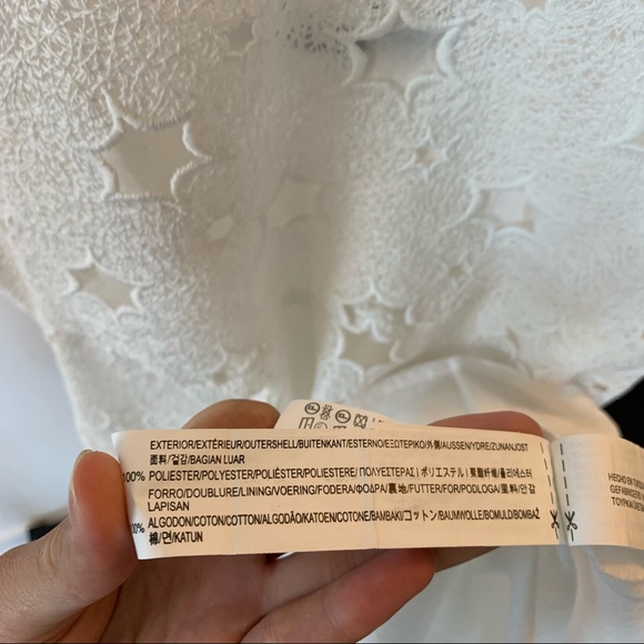 Zara White textured overlay dress size small - Picture 2 of 5